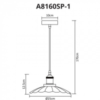 Подвесной светильник Asti A8160SP-1WH