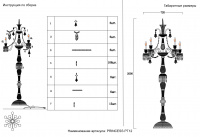 Торшер Crystal Lux PRINCESS PT12