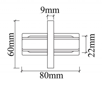 Соединитель линейный (однофазный) для встреиваемого шинопровода Crystal Lux CLT 0.2211 01 WH