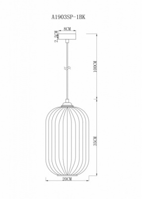 Подвесной светильник Arwen A1903SP-1BK