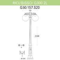Уличный фонарь Fumagalli Ricu Bisso/G300 2Ldn G30.157.S20.BZE27DN