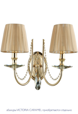 Бра Crystal Lux VICTORIA AP2 GOLD/AMBER