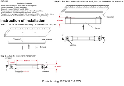 Светильник однофазный Crystal Lux CLT 0.31 010 36W BL M4000К