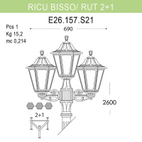 Уличный фонарь Fumagalli Ricu Bisso/Rut E26.157.S21.WYF1R