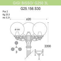 Уличный фонарь Fumagalli Gigi Bisso/G250 G25.156.S30.AXE27