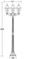 Наземный фонарь FARO lead GLASS 91108B lgG Bl
