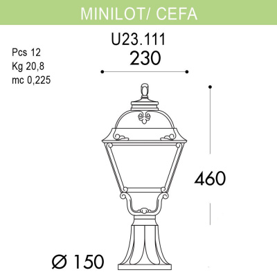 Уличный светильник Fumagalli Minilot/Cefa U23.111.000.WXF1R