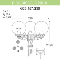 Уличный фонарь Fumagalli Ricu Bisso/G250 G25.157.S30.WXE27